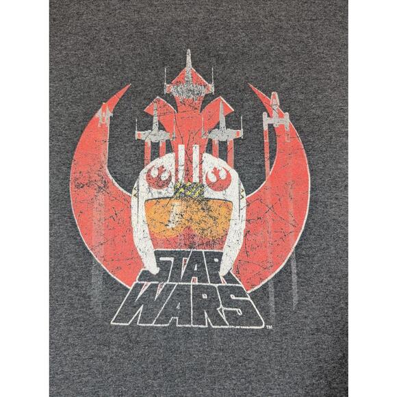 Star Wars X Wing Fighter Distressed Graphic T Shirt Movie Tee Mens Medium - Picture 3 of 6
